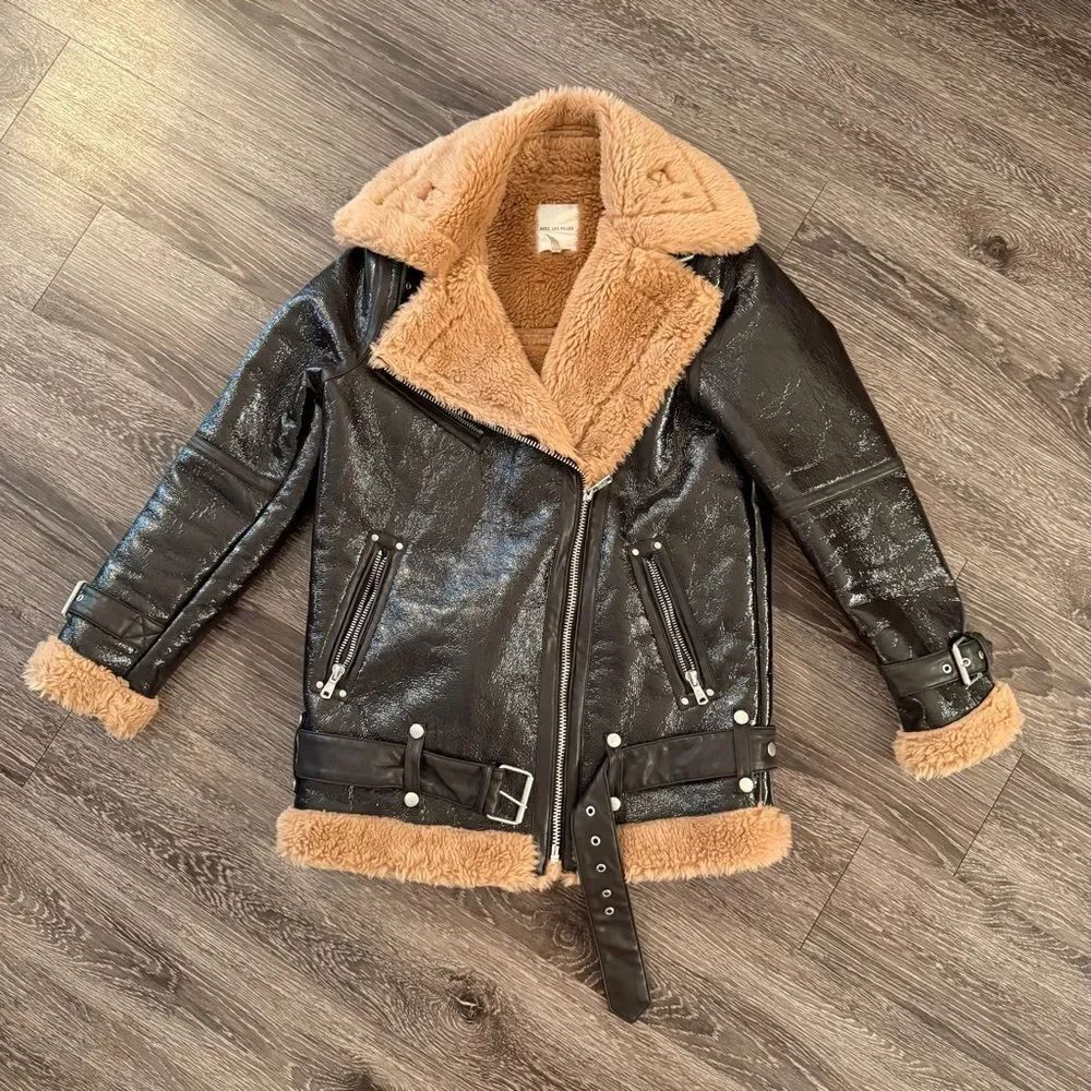 Avec Les Filles Moto Sherpa Aviator Jacket